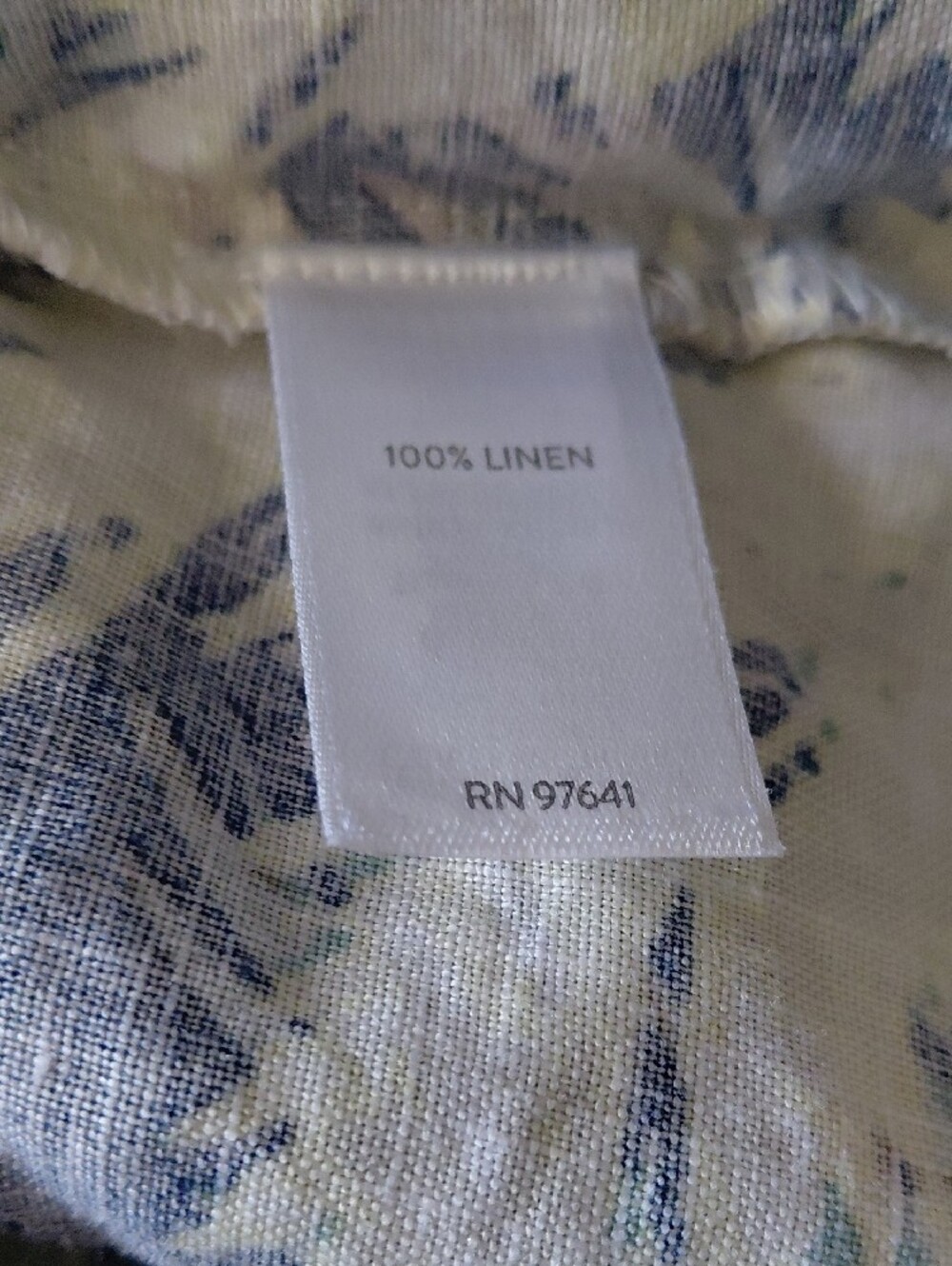 J. Jill Linen Sleeveless Palm-Print Maxi Dress in Yellow & Navy L - Picture 4 of 5